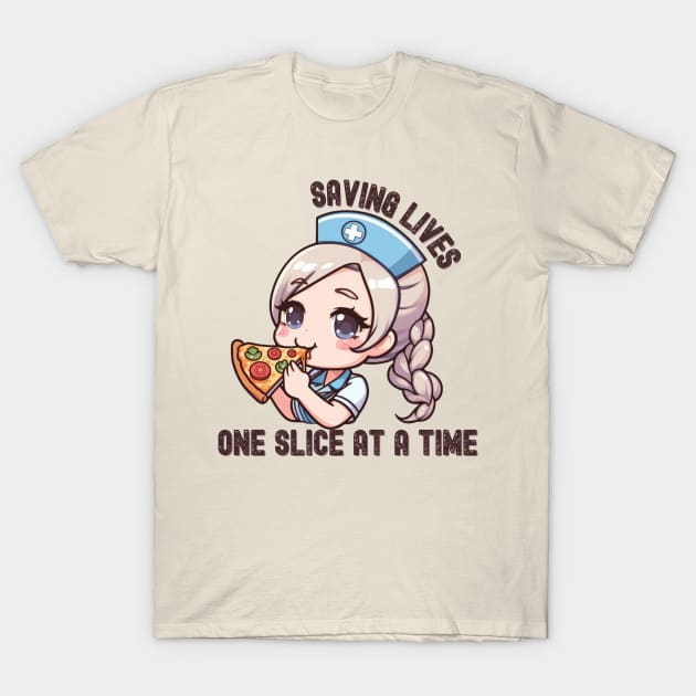 Funny Nurse Pizza Lover T-Shirt by Japanese Fever